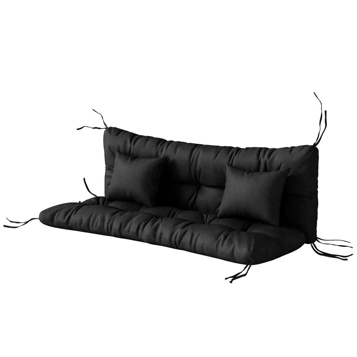 4-Piece Patio Chair Cushion Set, With Ties, Black Patio Chair Cushions Black at Gallery Canada