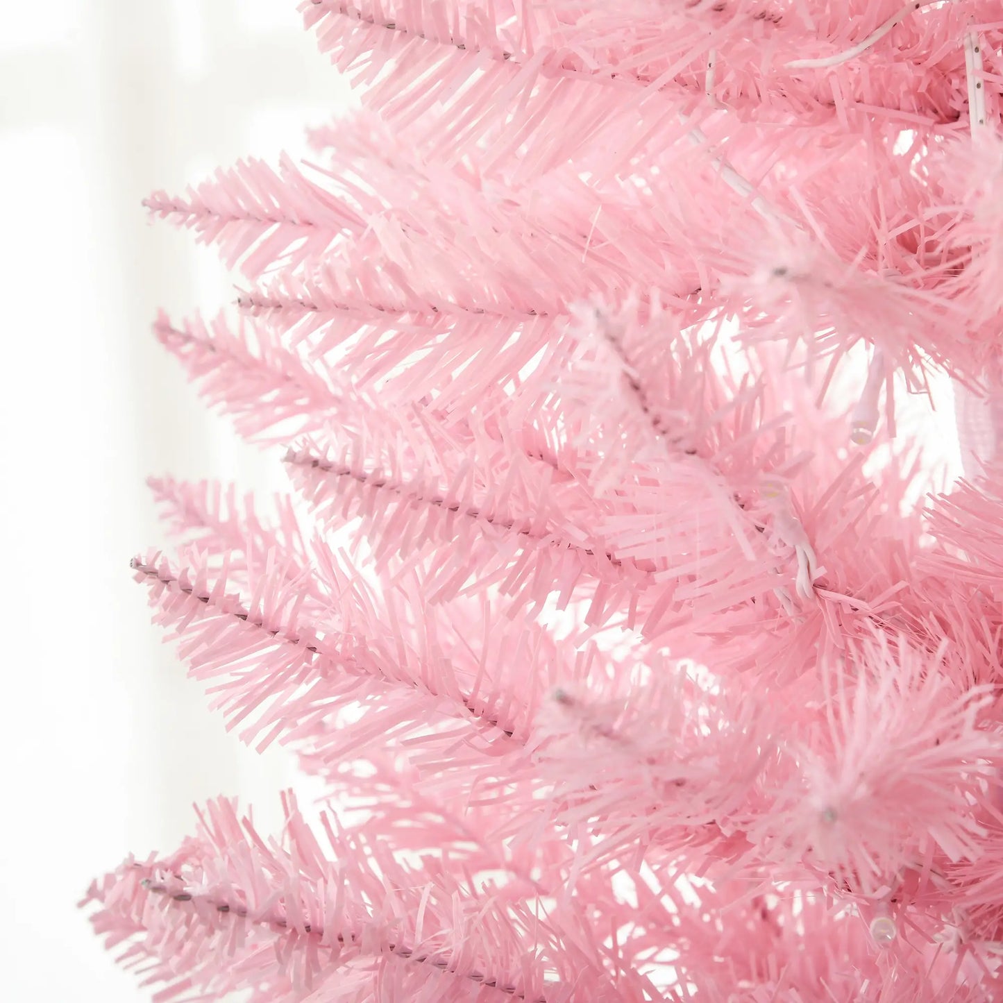 7' Pre Lit Artificial Pencil Christmas Tree, Warm White LED Lights, Pink Pencil Christmas Trees at Gallery Canada
