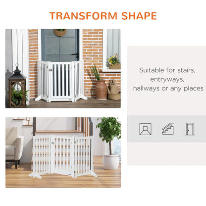 31.5"H Foldable Dog Gate with Door, 3 Panels, White Houses, Kennels & Pens at Gallery Canada