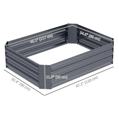 Galvanized Raised Garden Bed, 4' x 3' x 1', Outdoor Metal Planter Box, Dark Grey