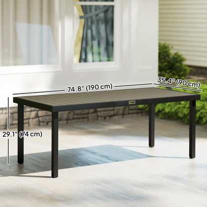 Rectangular Aluminum Patio Dining Table For 8, Natural Patio Dining Tables at Gallery Canada