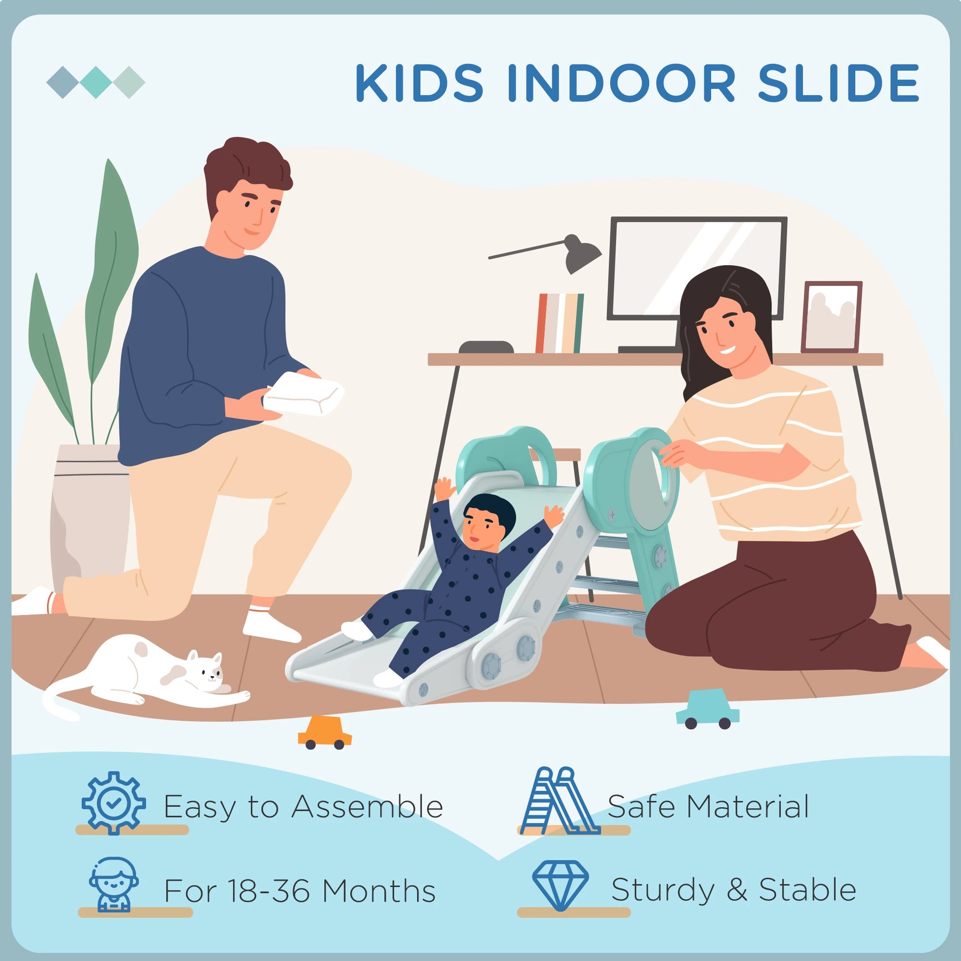 Toddler Slide, Foldable Kids Slide 1.5-3 Years, Green Gym Sets & Swings at Gallery Canada