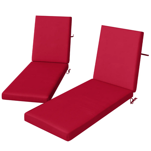 Patio Chair Cushion Set, 2-Piece, With Ties, Wine Red