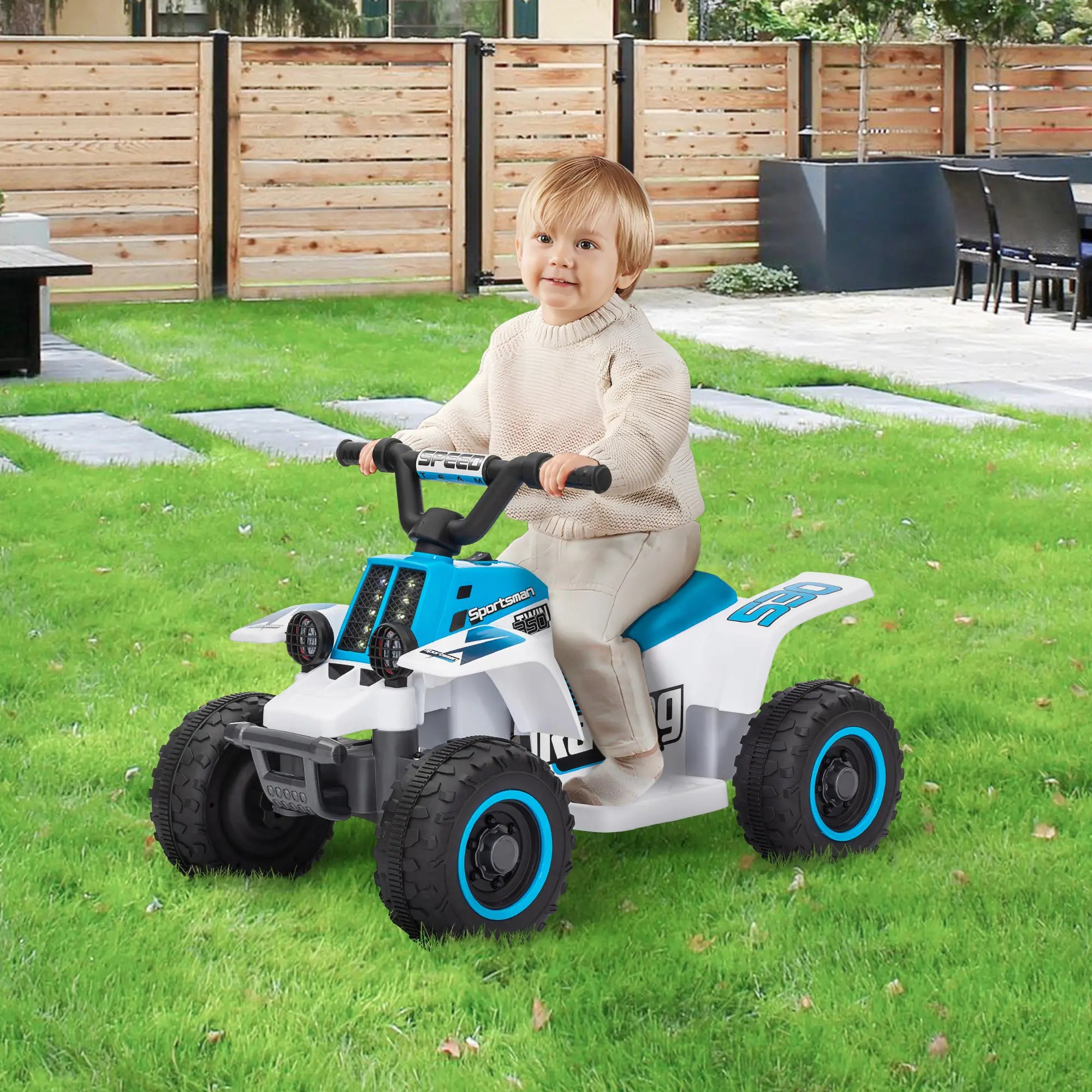 6V Kids ATV Quad, 4 Wheeler Electric Ride On Car, White Electric Toy Cars at Gallery Canada