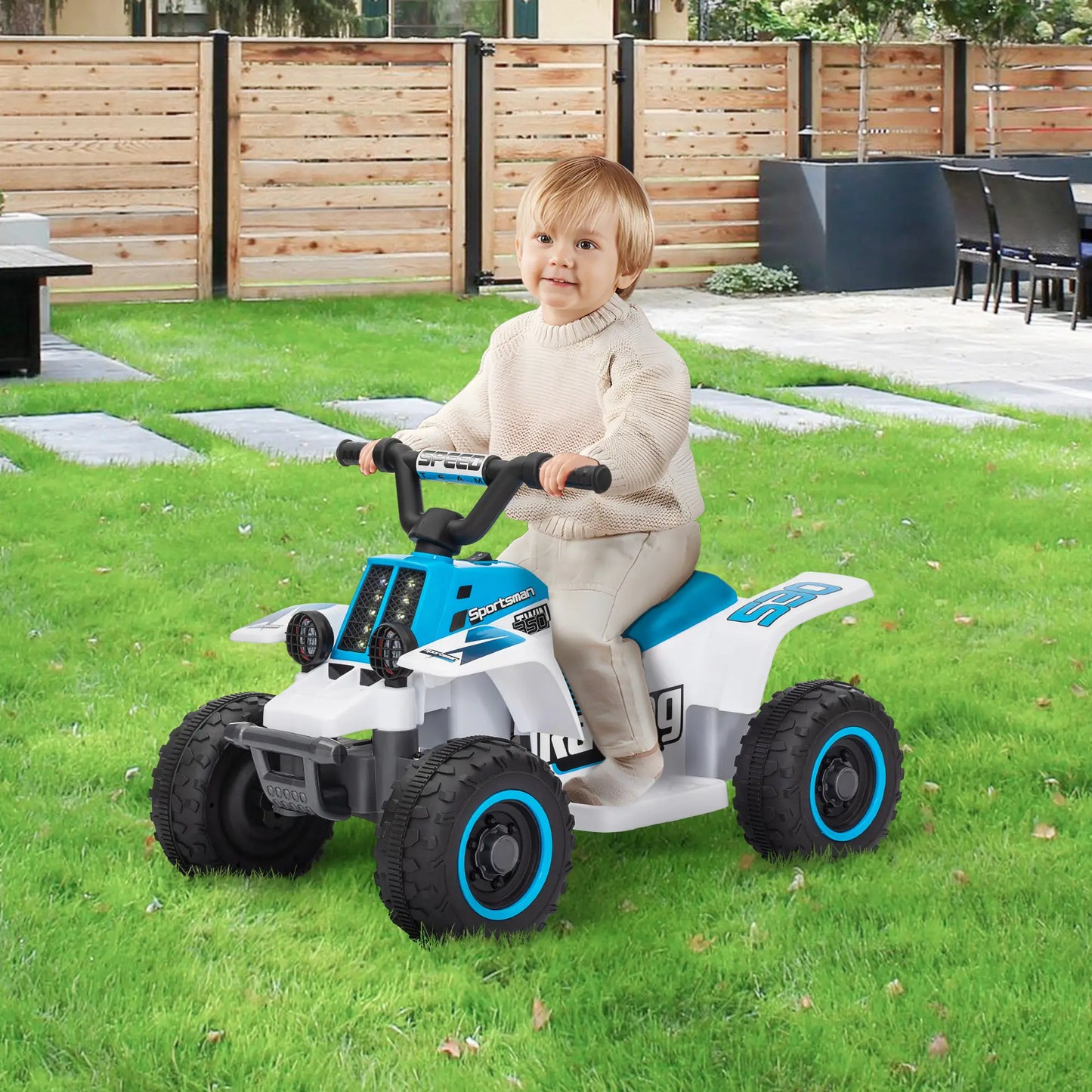 6V Kids ATV Quad, 4 Wheeler Electric Ride On Car, White Electric Toy Cars at Gallery Canada