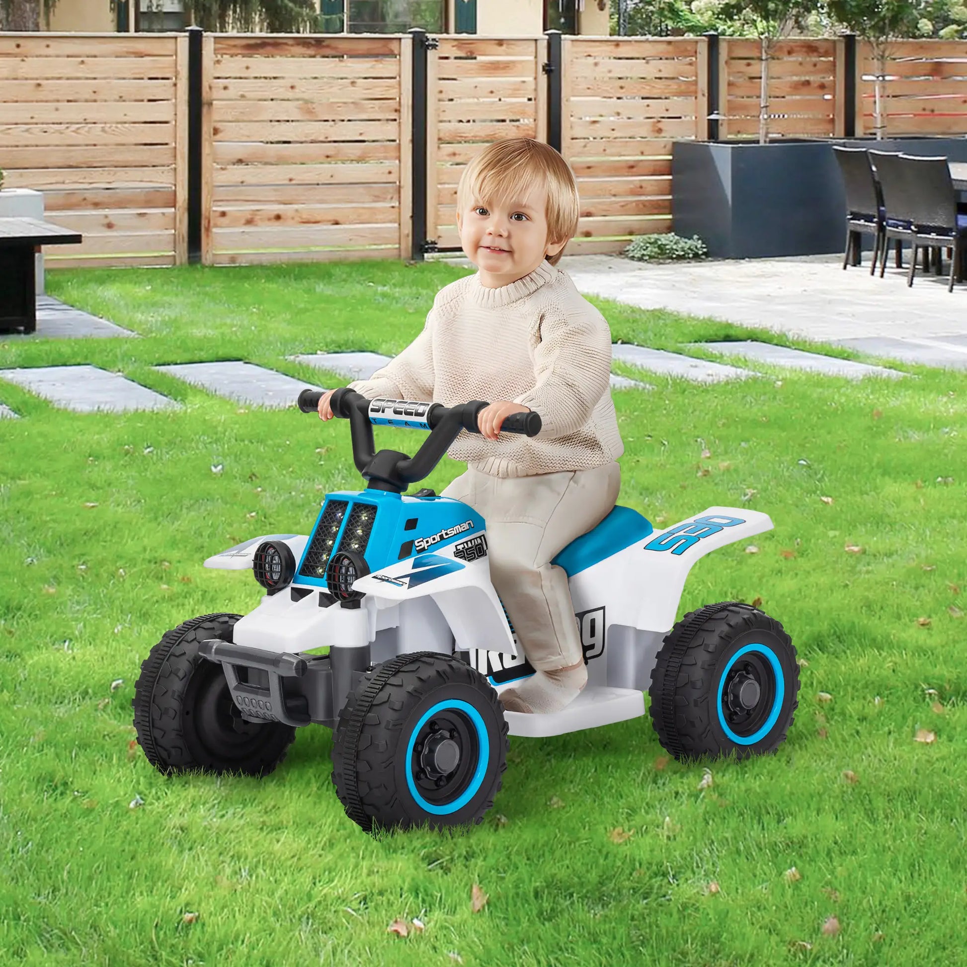 6V Kids ATV Quad, 4 Wheeler Electric Ride On Car, White Electric Toy Cars at Gallery Canada