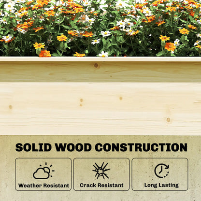 Wooden Raised Garden Bed With 3 Trellises, Planter With Drainage Holes Elevated Garden Beds at Gallery Canada