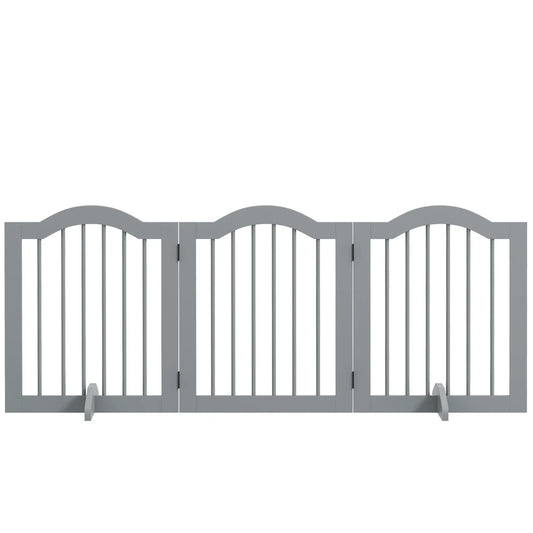 24" Freestanding Pet Gate, 2 Support Feet, Light Grey Houses, Kennels & Pens Light Grey at Gallery Canada