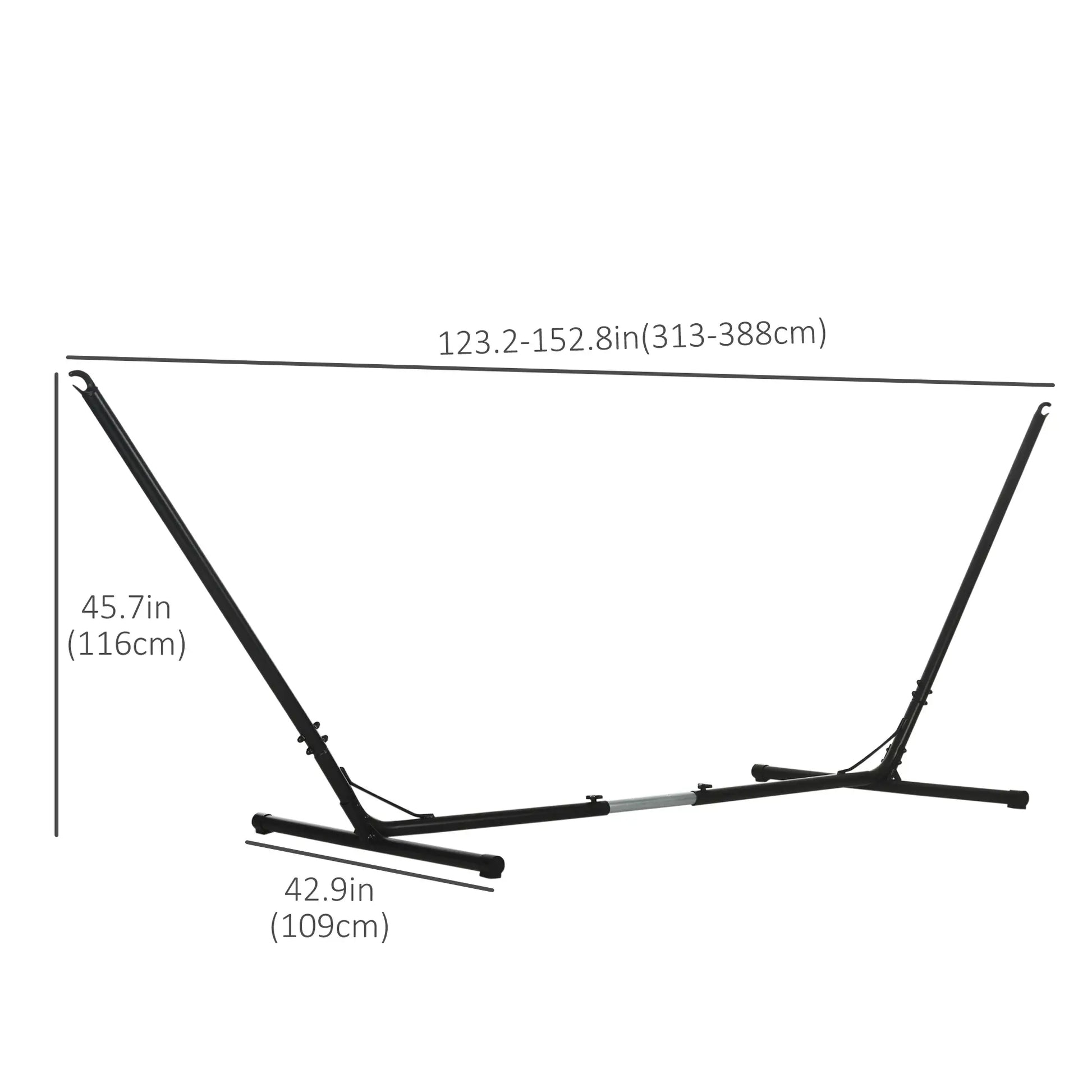 Adjustable Hammock Stand, Fits 10-13 ft, 264lbs Capacity, Black Hammock Stands at Gallery Canada