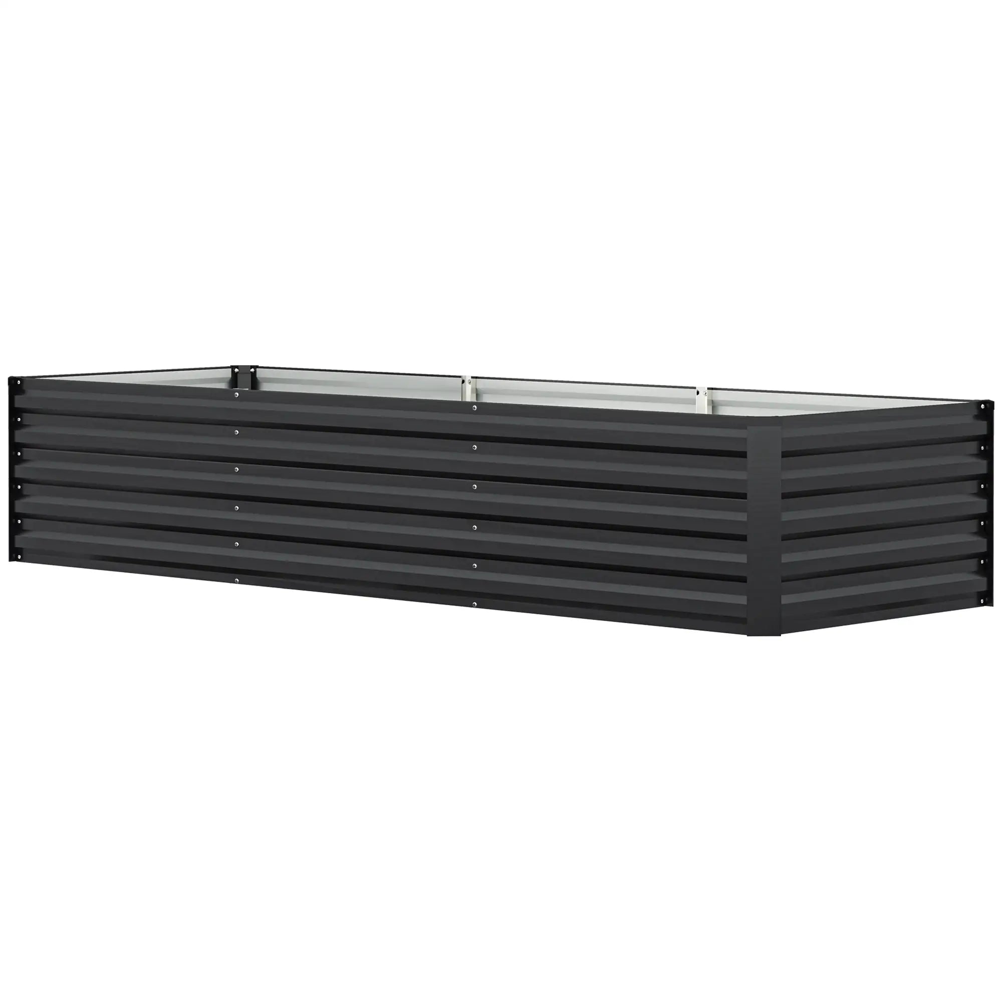 8x2.6x1.5ft Galvanized Raised Garden Bed, Outdoor Planter Box, Dark Grey Raised Garden Beds Dark Grey at Gallery Canada