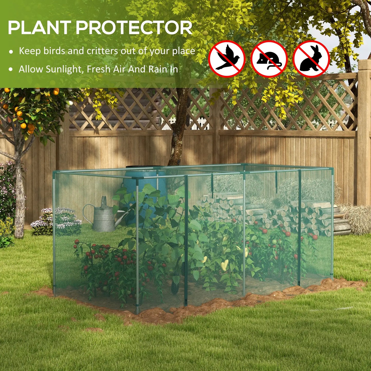 Galvanized Steel Crop Cage, Plant Protection Tent, 8' x 4', Green Walk In Greenhouses at Gallery Canada