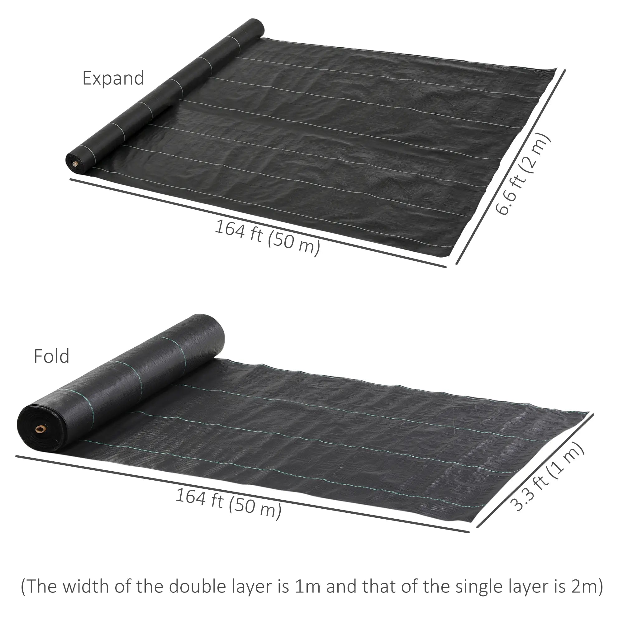 6.5ft x 164ft Weed Barrier, Landscape Fabric, Garden Weed Control, 4.6oz Weed Barrier Fabrics at Gallery Canada