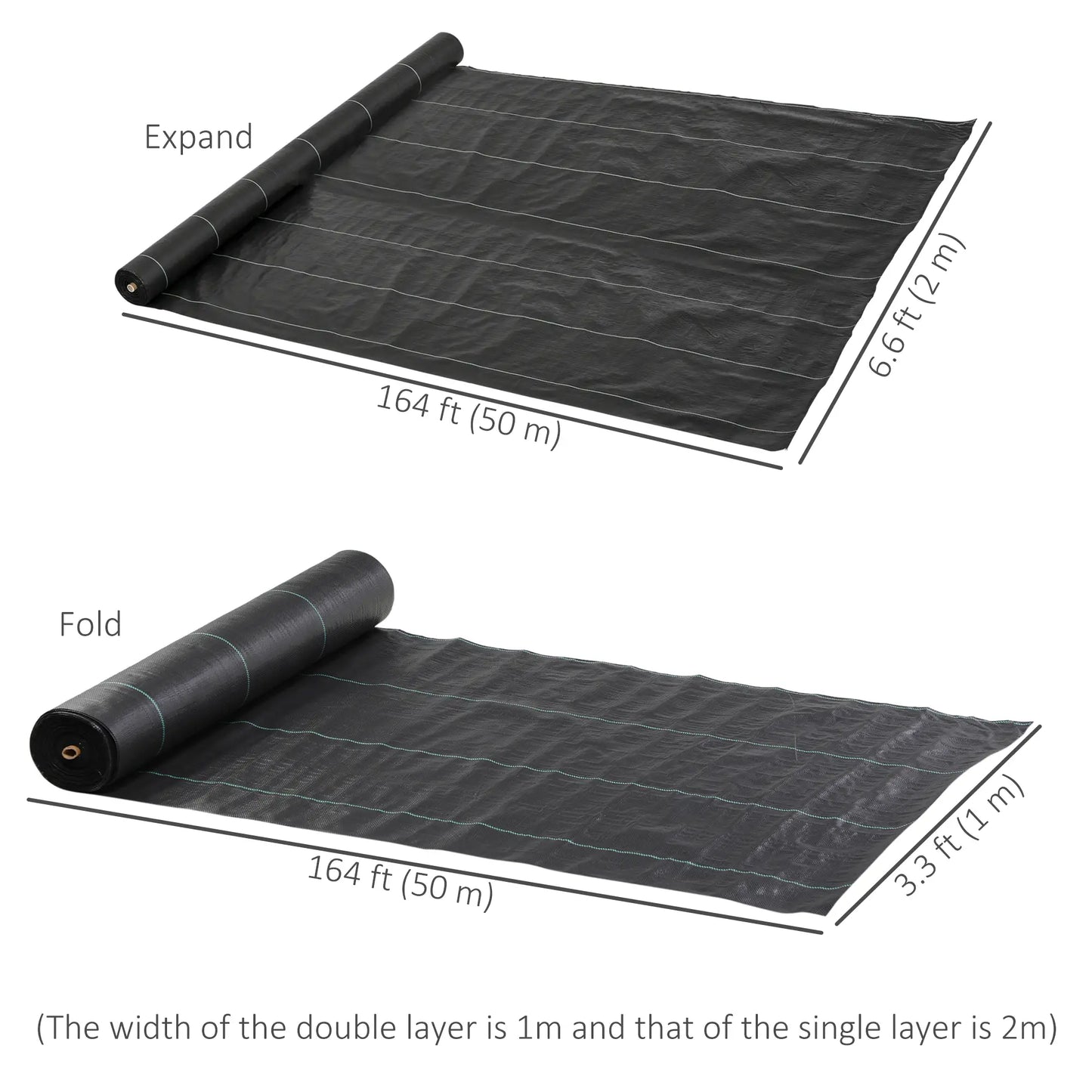 6.5ft x 164ft Weed Barrier, Landscape Fabric, Garden Weed Control, 4.6oz Weed Barrier Fabrics at Gallery Canada