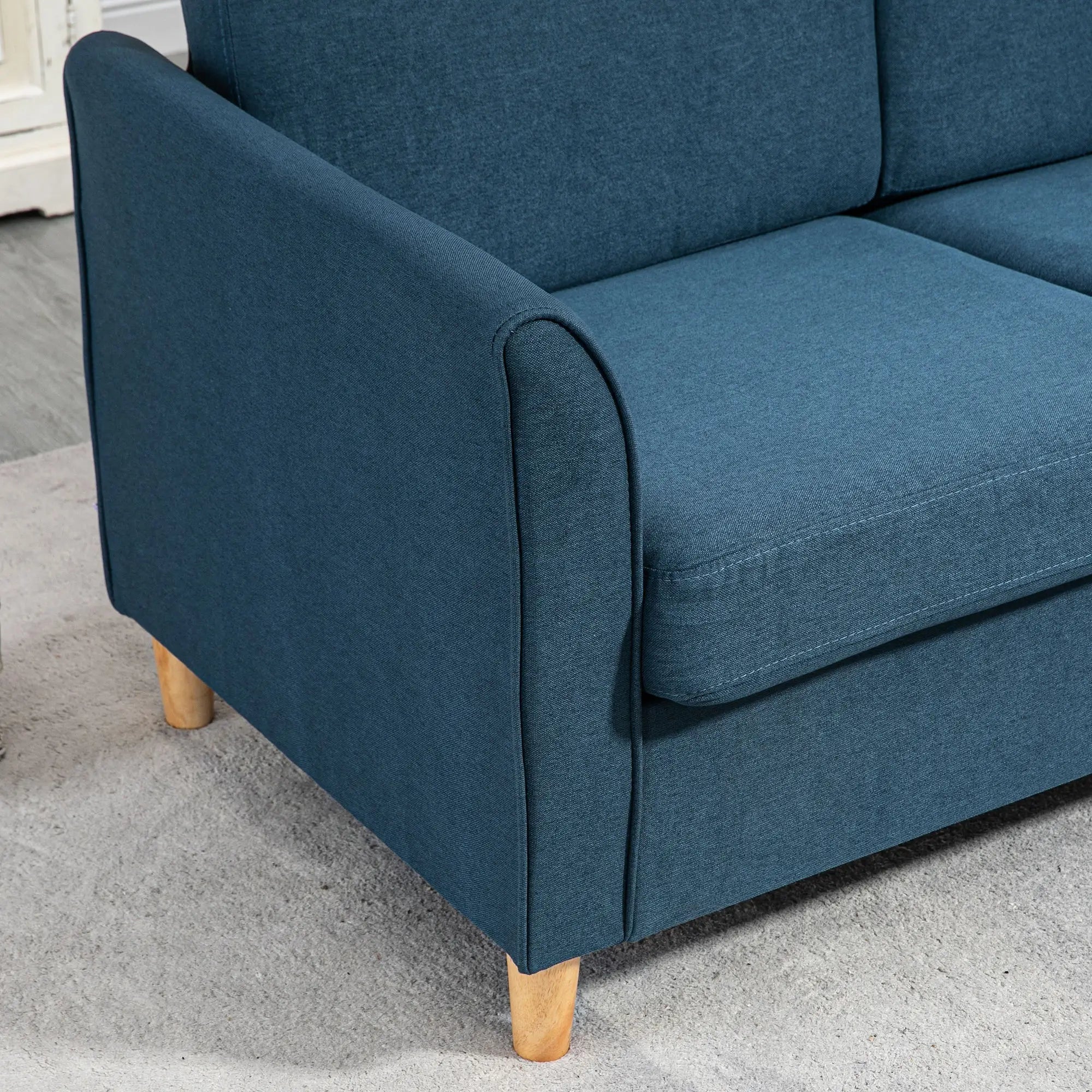 2-Seat Sofa with Armrests, Wood Legs, 2-Seater, Blue 2-Seater Sofas at Gallery Canada