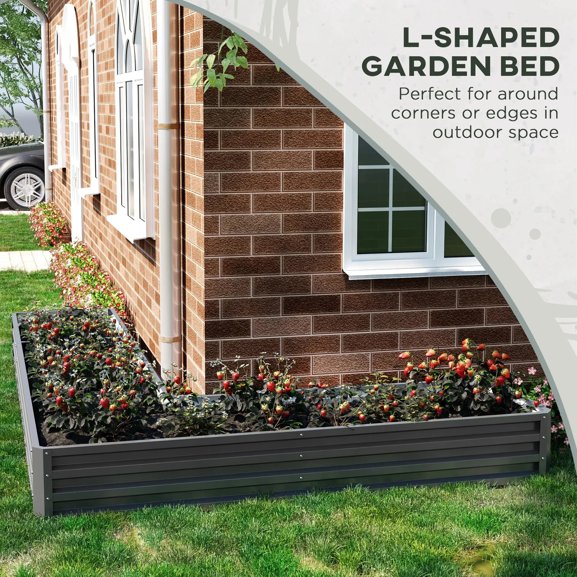 L-Shaped Raised Garden Bed, 82
