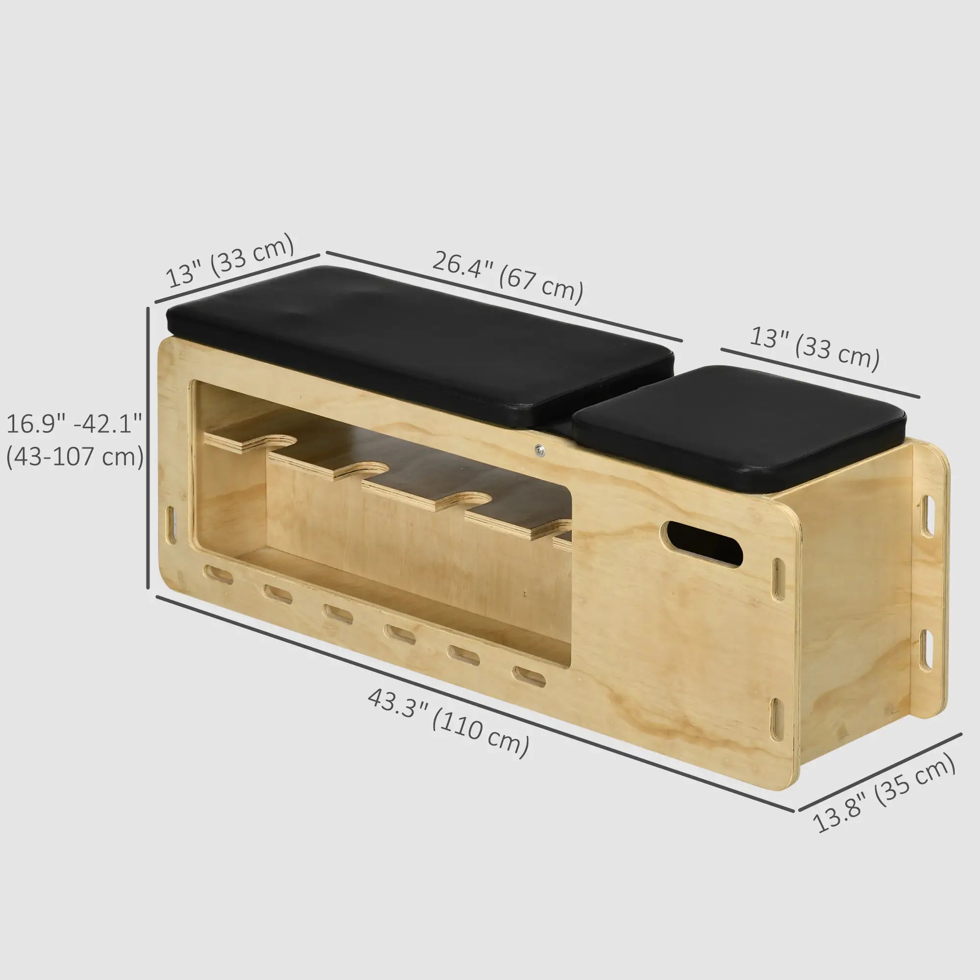Adjustable Incline Wooden Workout Bench, Dumbbell Rack, Resistance Bands Weight Benches at Gallery Canada