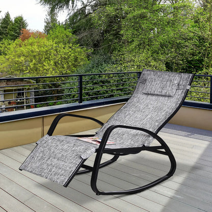 Adjustable Zero Gravity Rocking Lounge Chair, Outdoor Recliner w/ Pillow, Footrest Outdoor Rocking Chairs at Gallery Canada