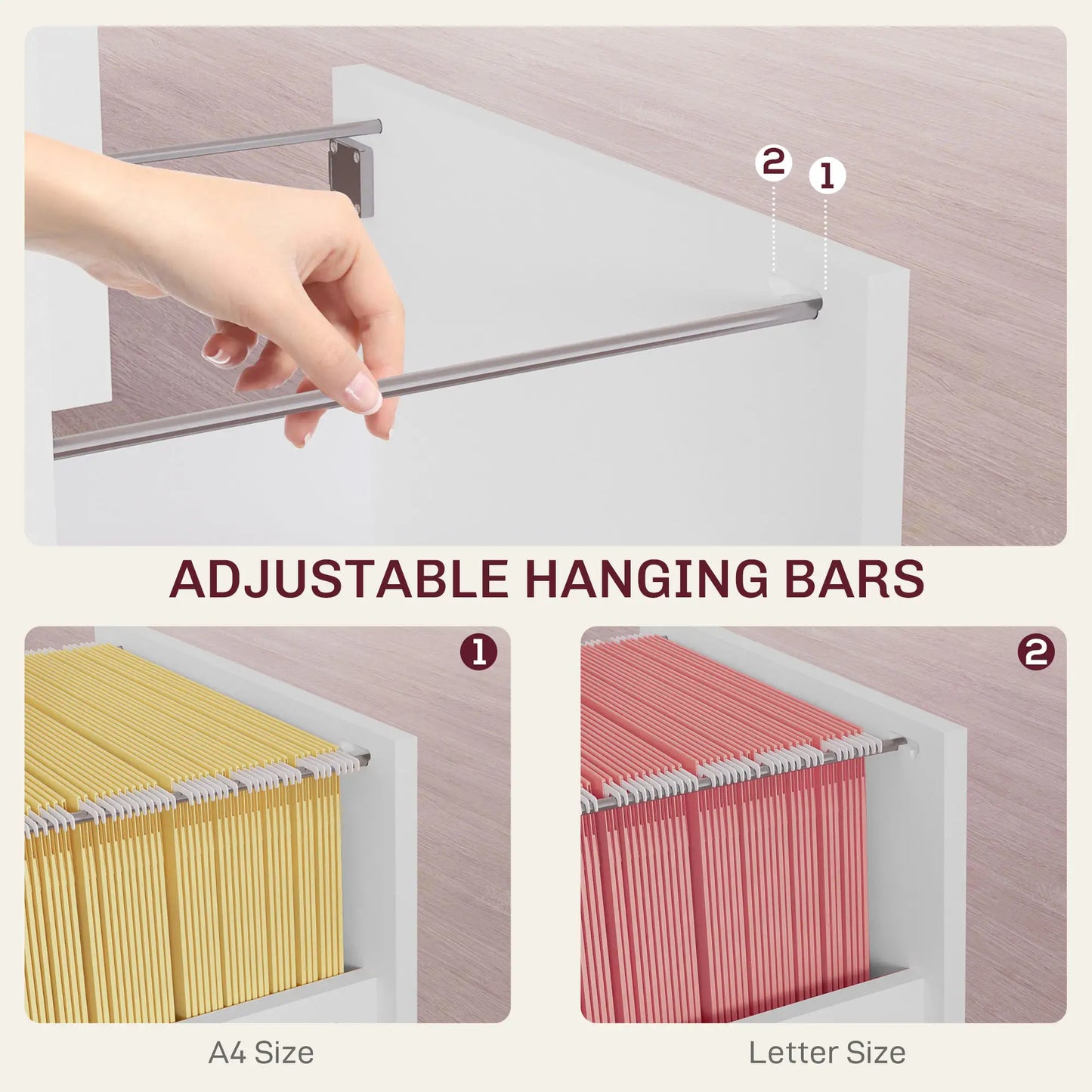 2-Drawer Small Filing Cabinet, Lockable, Adjustable Hanging Bars, White Office Cabinets & Cupboards at Gallery Canada