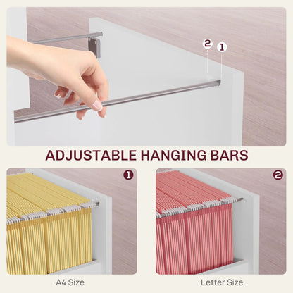 2-Drawer Small Filing Cabinet, Lockable, Adjustable Hanging Bars, White Office Cabinets & Cupboards at Gallery Canada