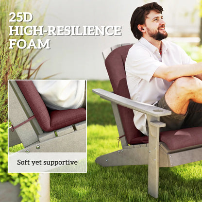 Set of 2 Patio Chair Cushions, High Back Adirondack, High-Density Foam, Wine Red Patio Chair Cushions at Gallery Canada