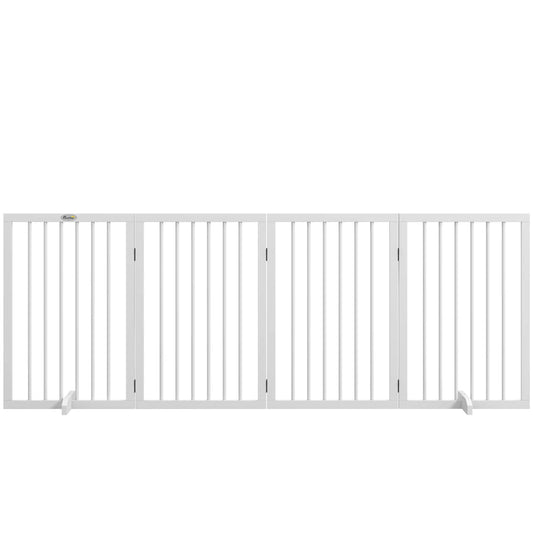 Free Standing Pet Gate, Foldable, 4 Panels, White Pet Gates White at Gallery Canada