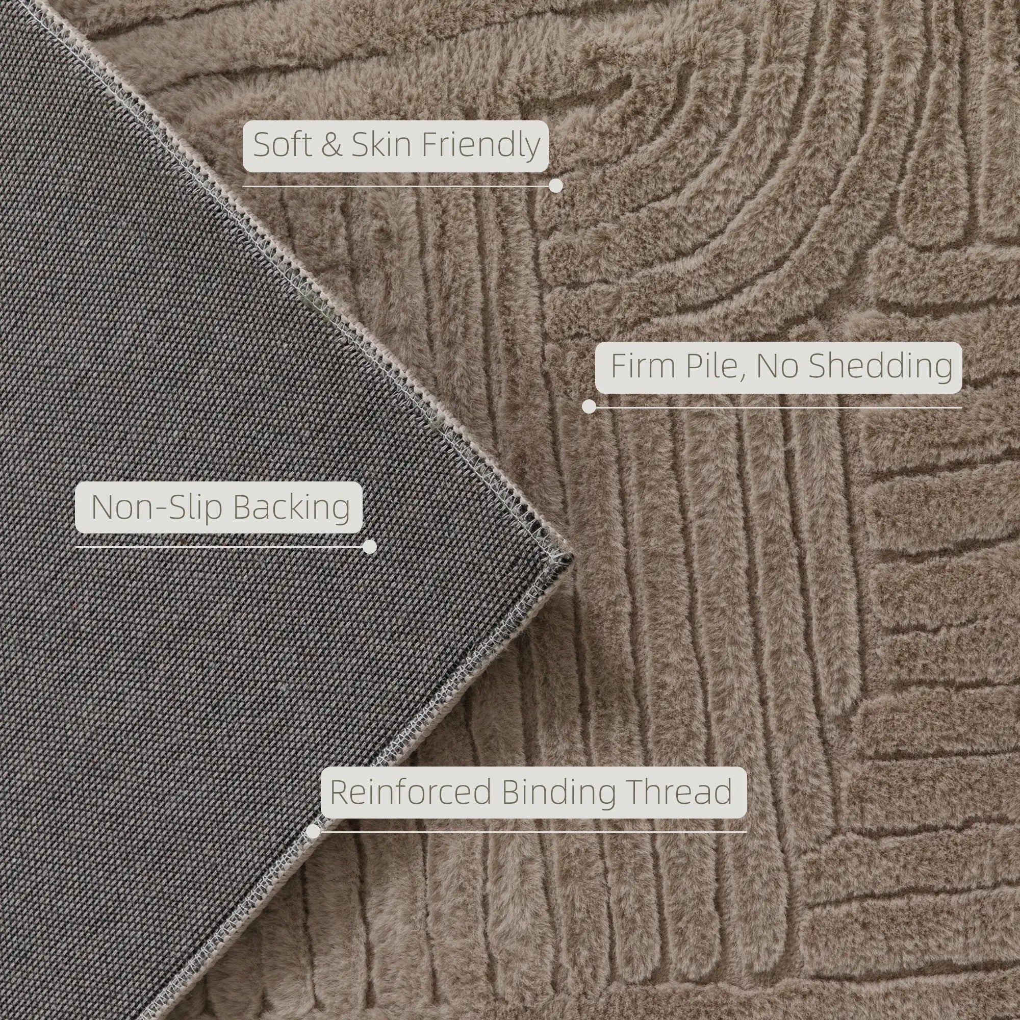 6x9 Faux Fur Rug, Non-Slip Carpet for Living Room, Bedroom, Tan Area Rugs at Gallery Canada