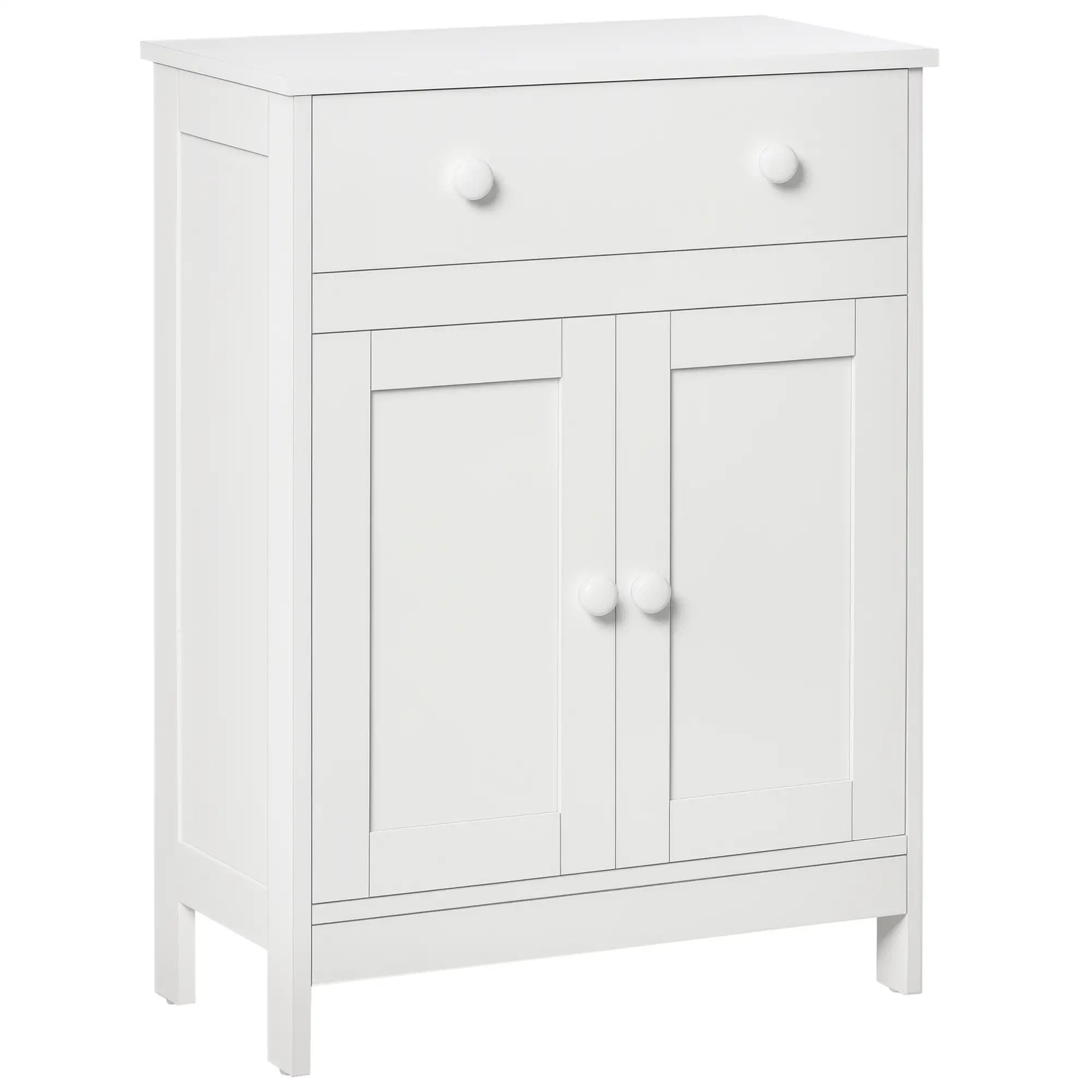 Bathroom Cabinet, Freestanding Sideboard with Drawer, Adjustable Shelf, White Bathroom Cabinets White at Gallery Canada
