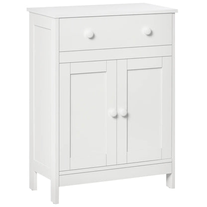 Bathroom Cabinet, Freestanding Sideboard with Drawer, Adjustable Shelf, White Bathroom Cabinets White at Gallery Canada