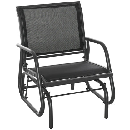 Patio Glider, Breathable Mesh Seat, Metal Frame, Black Outdoor Gliders at Gallery Canada