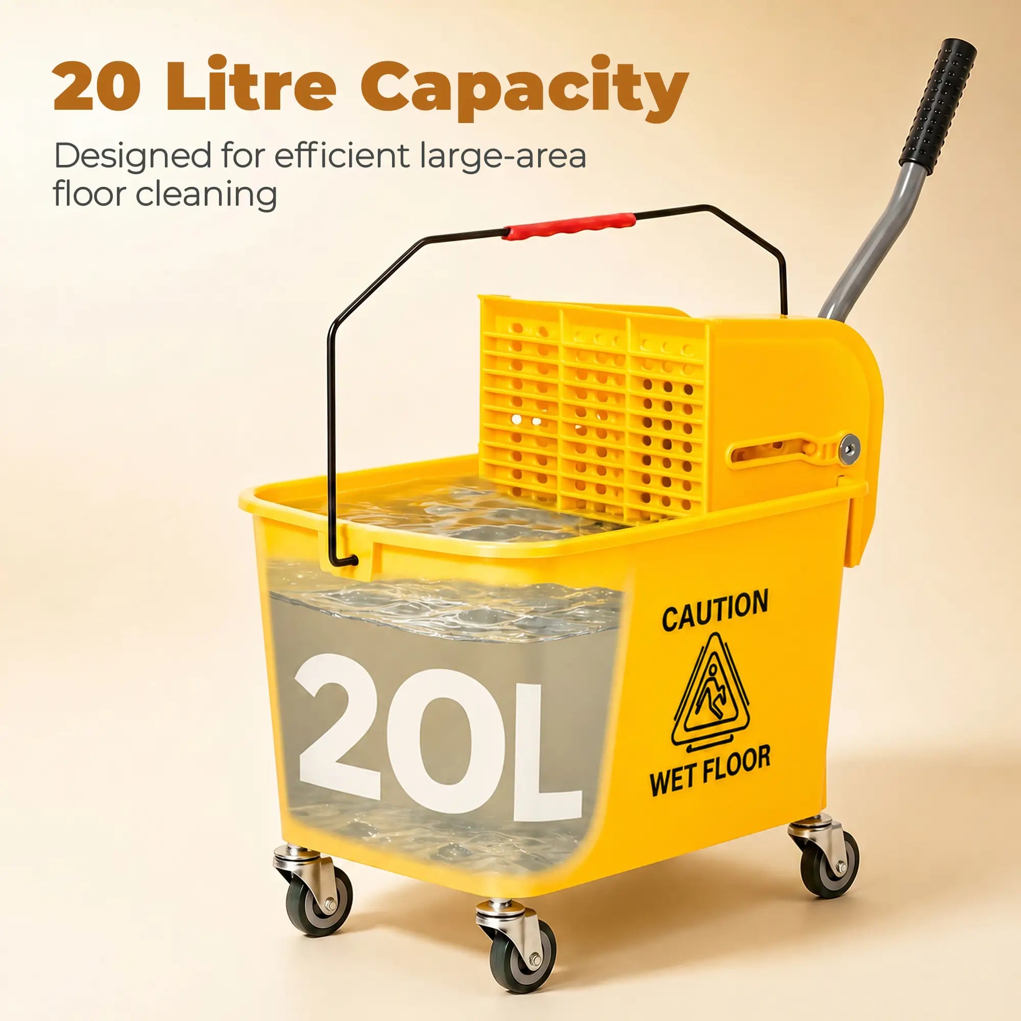 Compact Mop Bucket with Wringer, 5 Gallon, Yellow Household Supplies at Gallery Canada