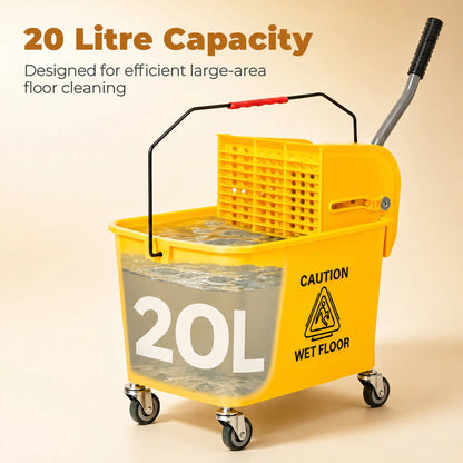 Compact Mop Bucket with Wringer, 5 Gallon, Yellow Household Supplies at Gallery Canada