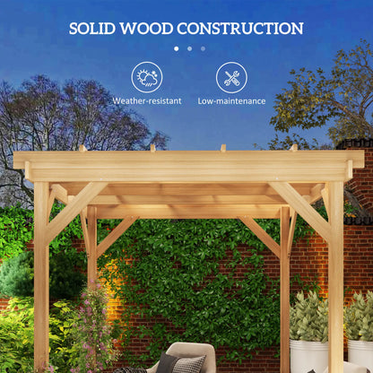 6.6' x 6.6' Wood Pergola, Outdoor Gazebo Grape Trellis, Dark Brown Pergolas at Gallery Canada