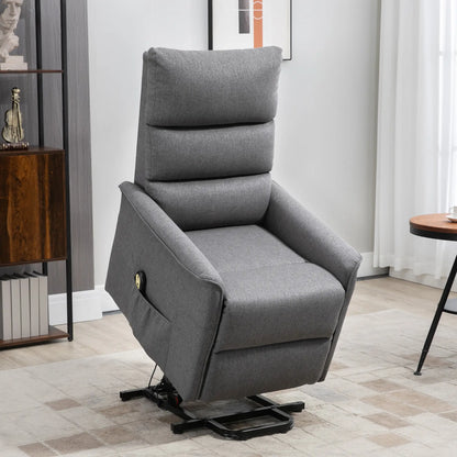 Power Lift Chair Recliner, Remote Control, Side Pockets, Dark Grey Electric Power Lift Chairs at Gallery Canada