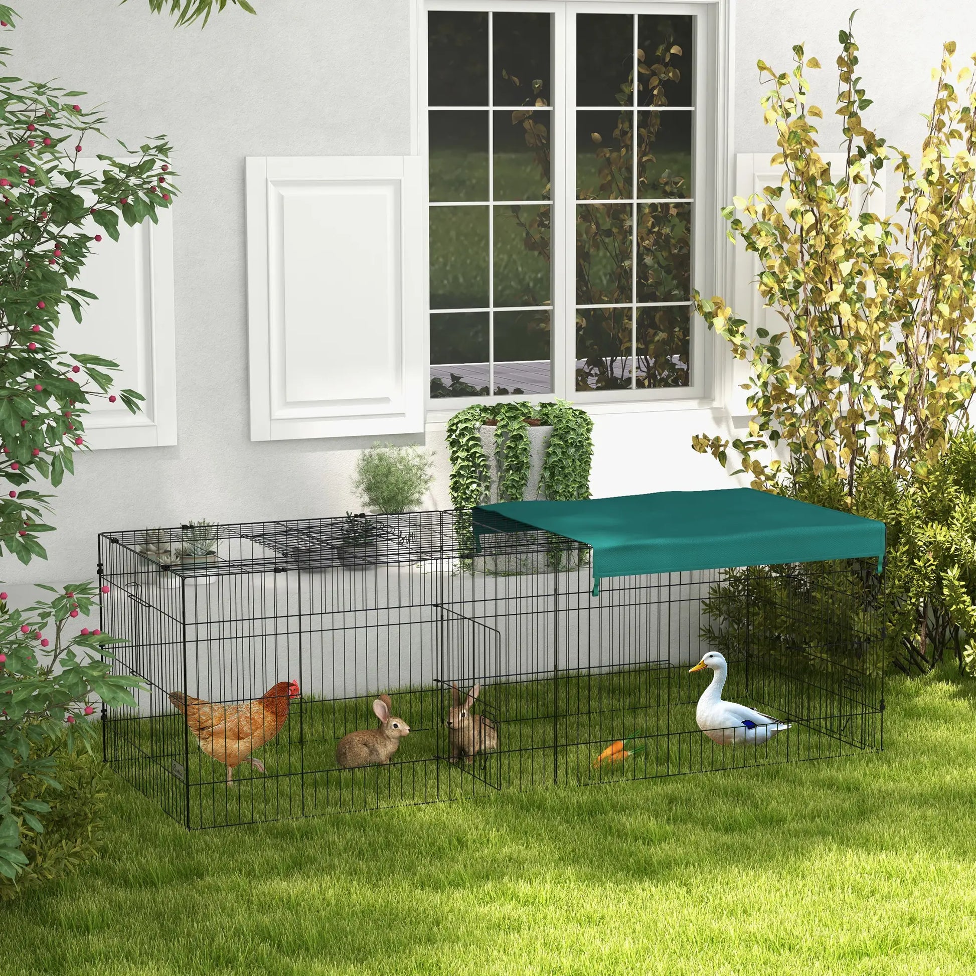 Small Animal Cage With Roof, Indoor Outdoor Use, 87" x 34" x 28", Green Houses & Habitats at Gallery Canada