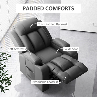 Electric Lift Chair, Power Recliner with Footrest, Remote, Cup Holders, Grey Electric Power Lift Chairs at Gallery Canada