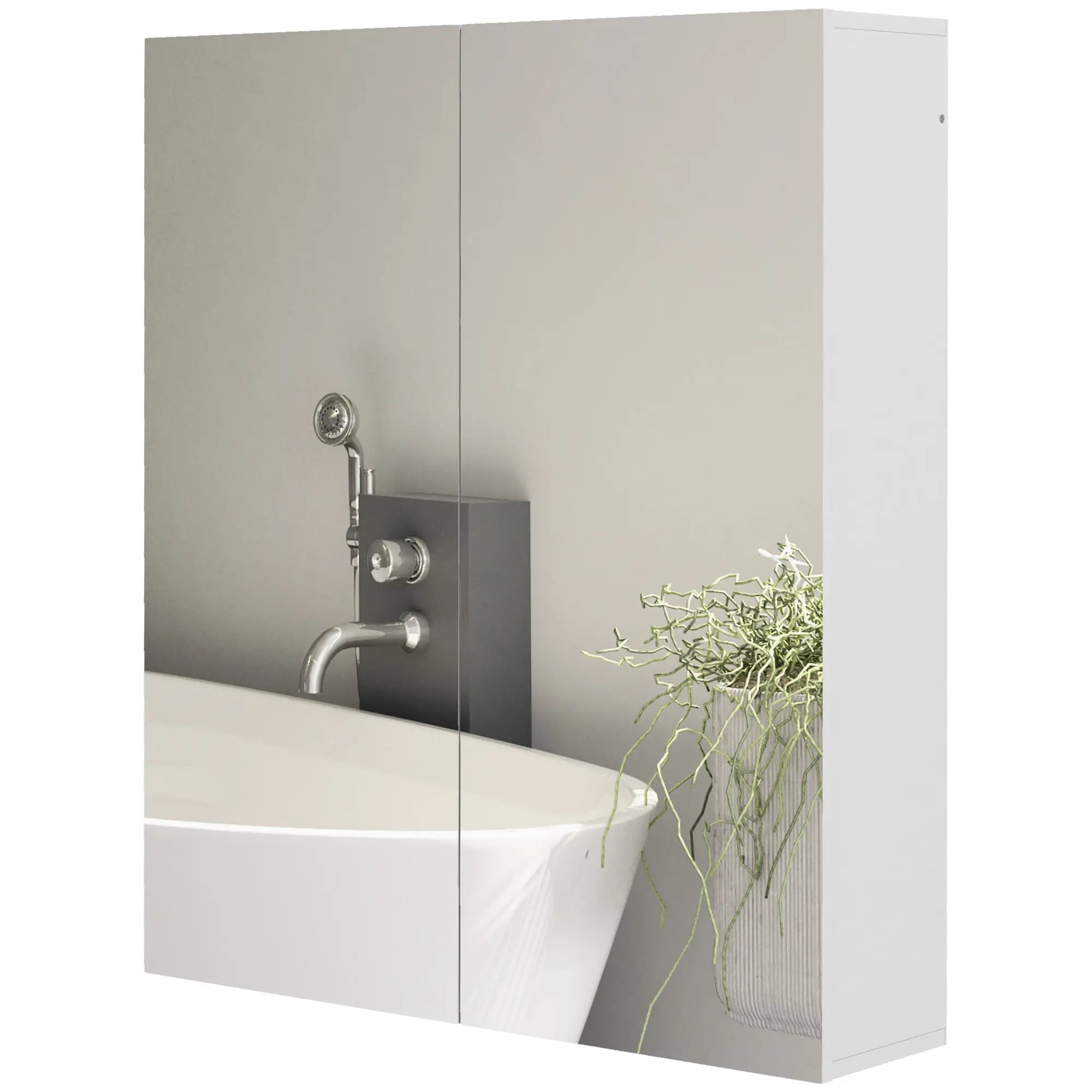 Wall Mounted Mirror Cabinet, Bathroom Medicine, 2 Doors, Adjustable Shelf Mirror Medicine Cabinets at Gallery Canada