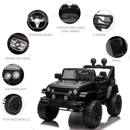 12V Kids Ride On Car, Off Road Truck Toy, Parent Remote, Black Electric Toy Cars at Gallery Canada