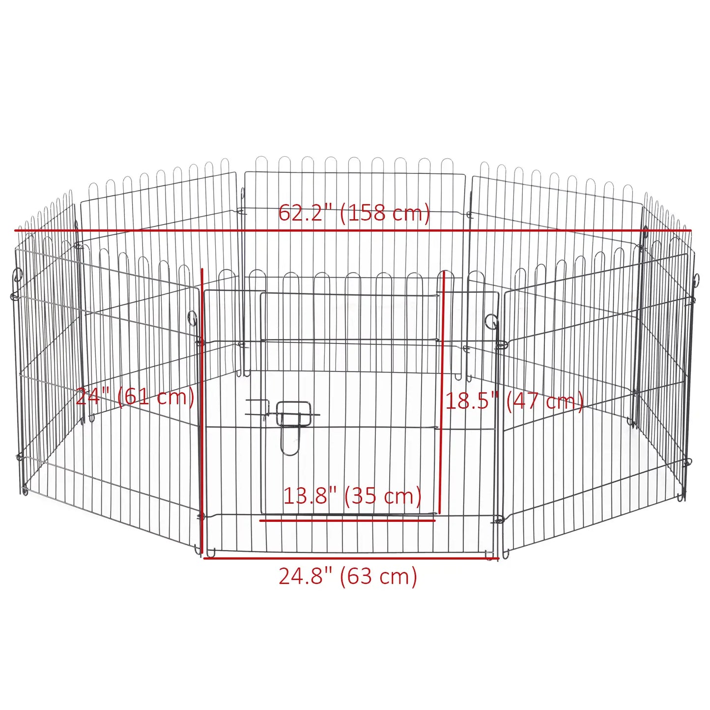 24inch 8-Panel Foldable Dog Playpen, Black Houses, Kennels & Pens at Gallery Canada