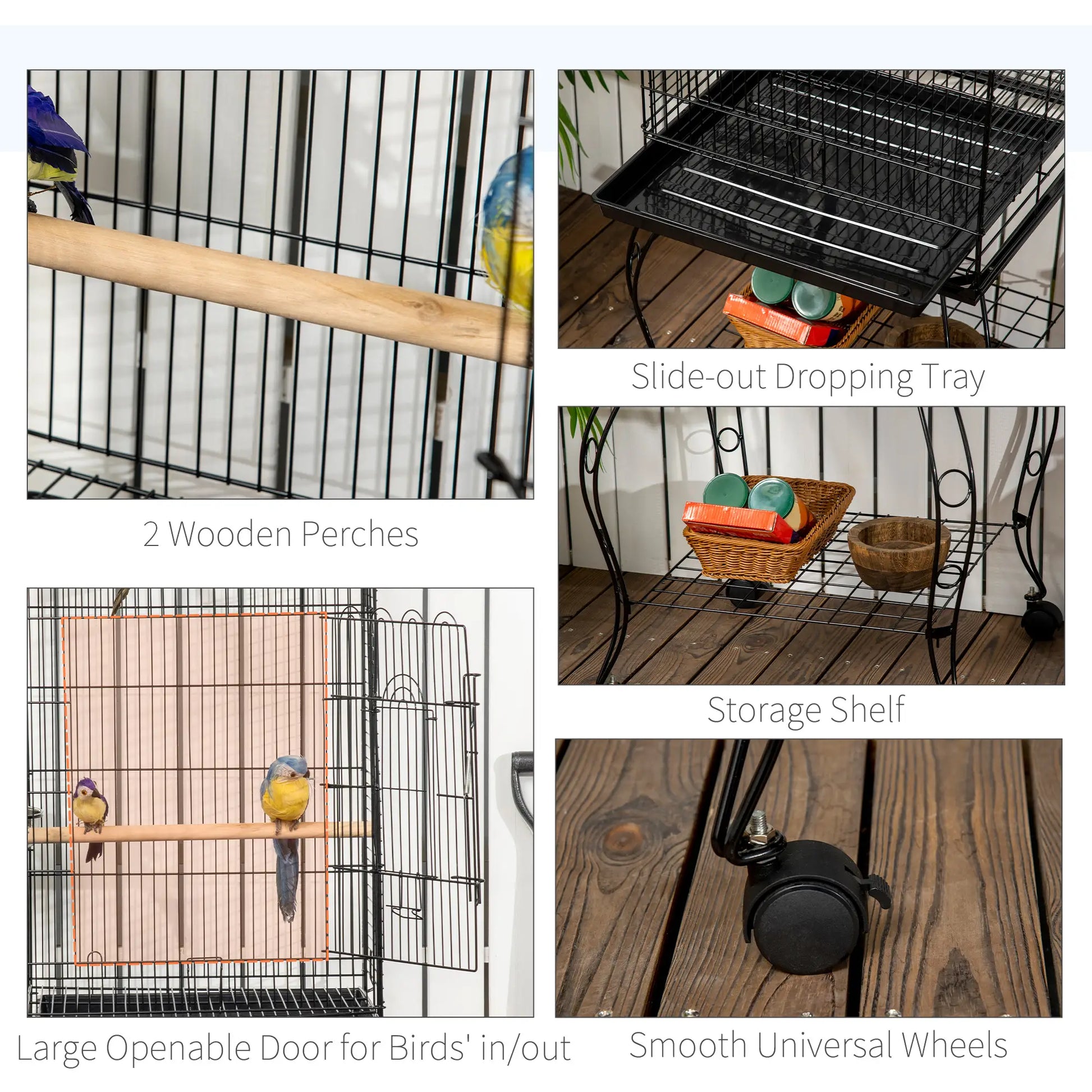 60" Large Bird Cage, Openable Top, Cockatiel, Sun Conure Bird Cages at Gallery Canada