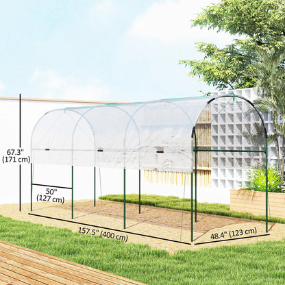 Tomato Greenhouse Tunnel, 4 Hoops, Top Tap, 157.5" x 48.4" x 67.3", Clear Tunnel Greenhouses at Gallery Canada