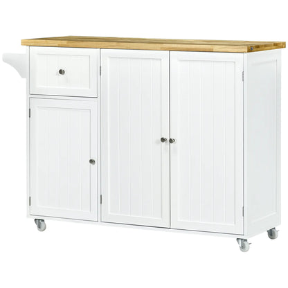 Rolling Kitchen Island with Storage, Drawer, Cabinets, Towel Rack Kitchen Islands & Kitchen Carts White at Gallery Canada