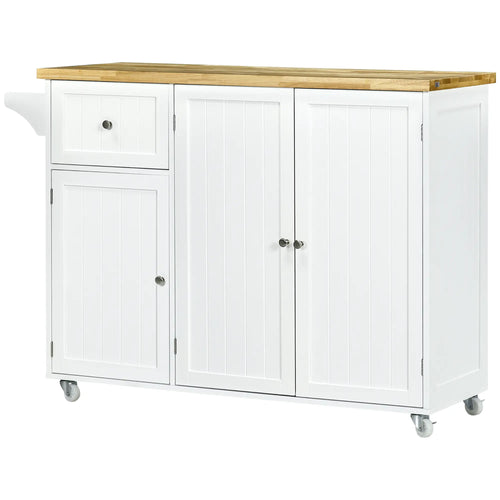 Rolling Kitchen Island with Storage, Drawer, Cabinets, Towel Rack
