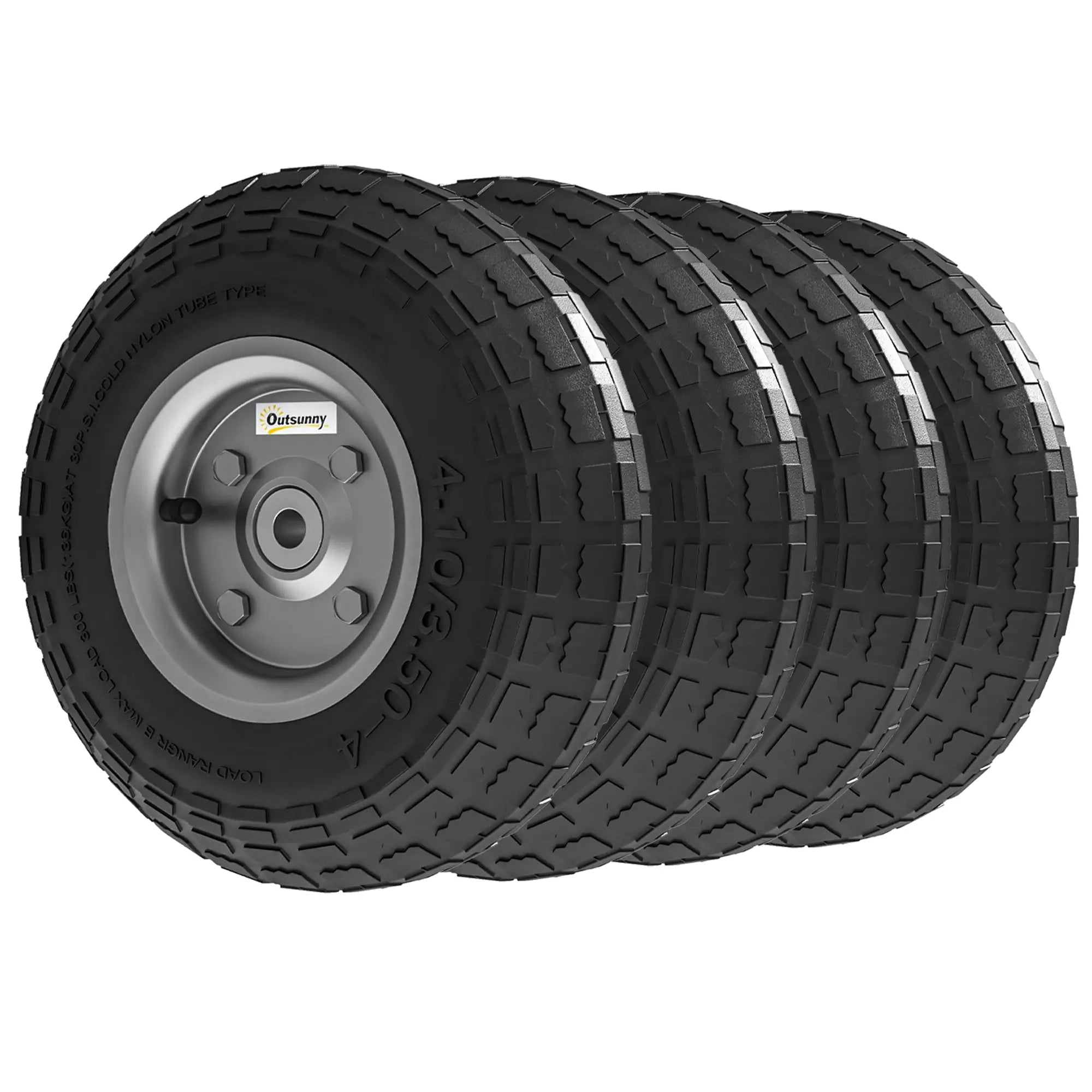 Set of 4 Pneumatic Wheels, 10