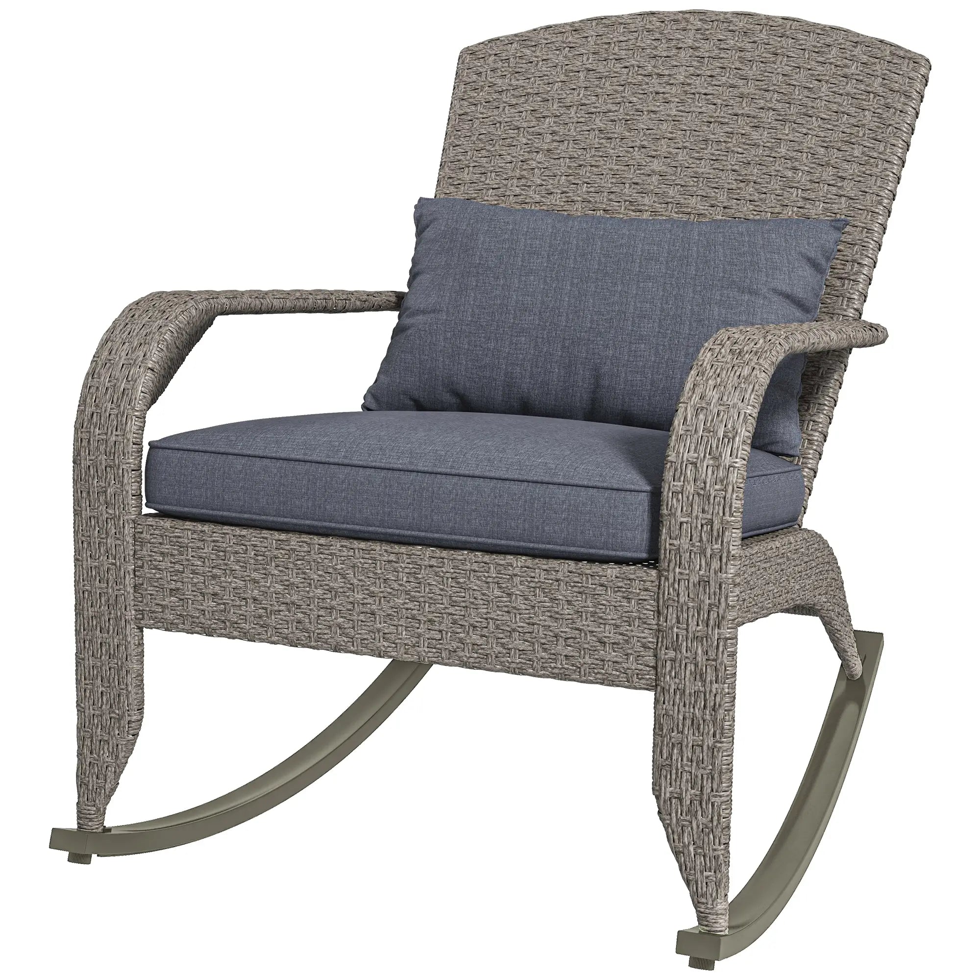 Adirondack Chair, Outdoor Wicker Rocking Chair, Grey Patio Chairs Grey at Gallery Canada