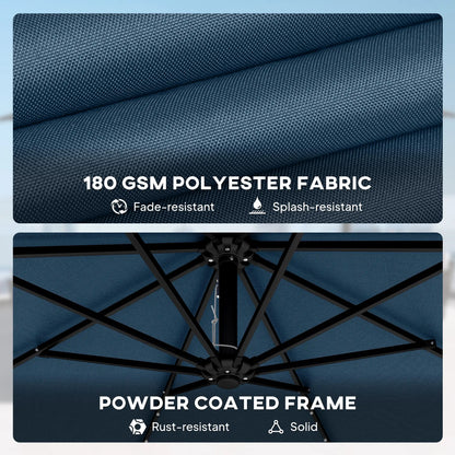 11.3 ft Cantilever Patio Umbrella, With Light And Cover, Navy Blue Offset Cantilever Umbrellas at Gallery Canada