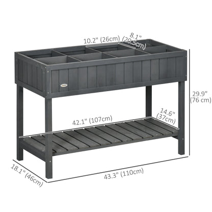 43.25" x 18" x 30" Raised Garden Bed, Wooden Plant Stand, Dark Grey Elevated Garden Beds at Gallery Canada