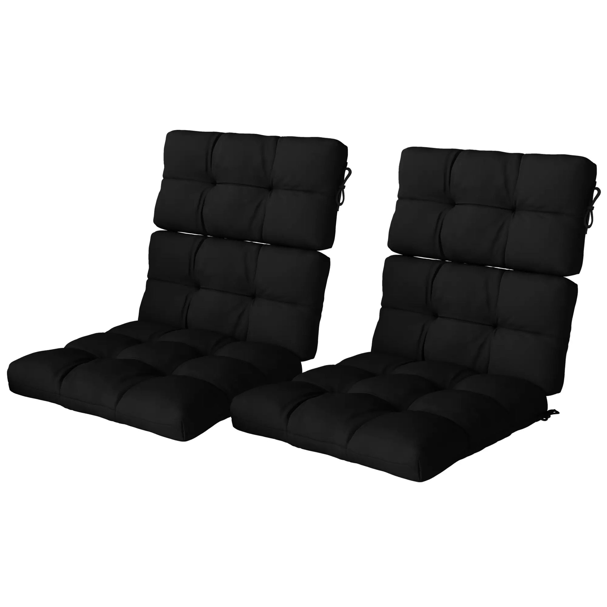 2-Piece Back Seat Cushion Set, Outdoor Patio Chair, Button Tufted, Black Patio Chair Cushions Black at Gallery Canada