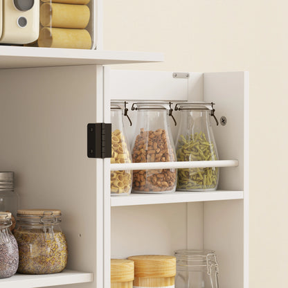 71.5" Tall Pantry Cabinet, Farmhouse Kitchen Storage, Adjustable Shelves, White Kitchen Pantry Cabinets at Gallery Canada