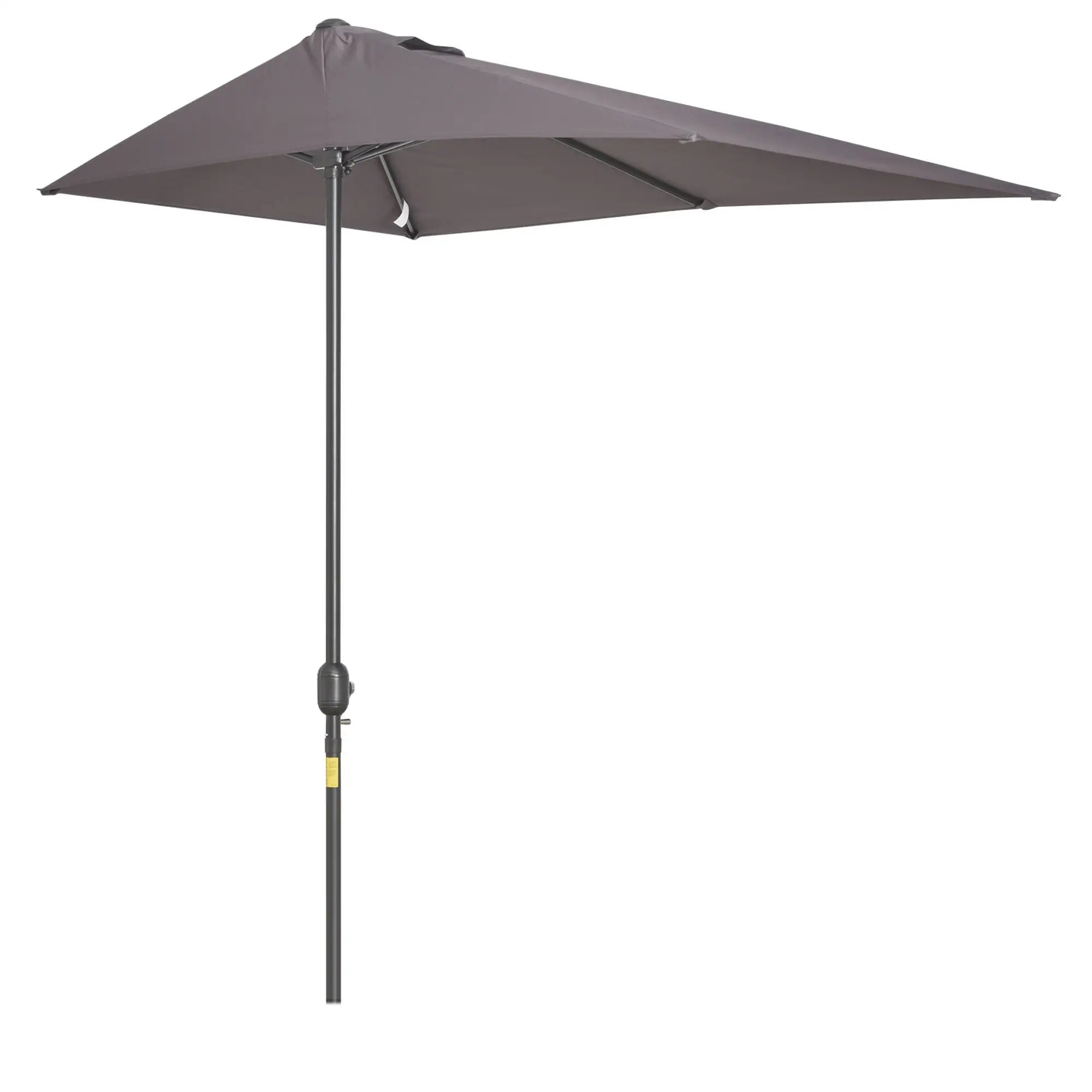 8ft Half Round Umbrella, Outdoor Patio Sun Shade, 5 Ribs Sun Umbrellas Grey at Gallery Canada