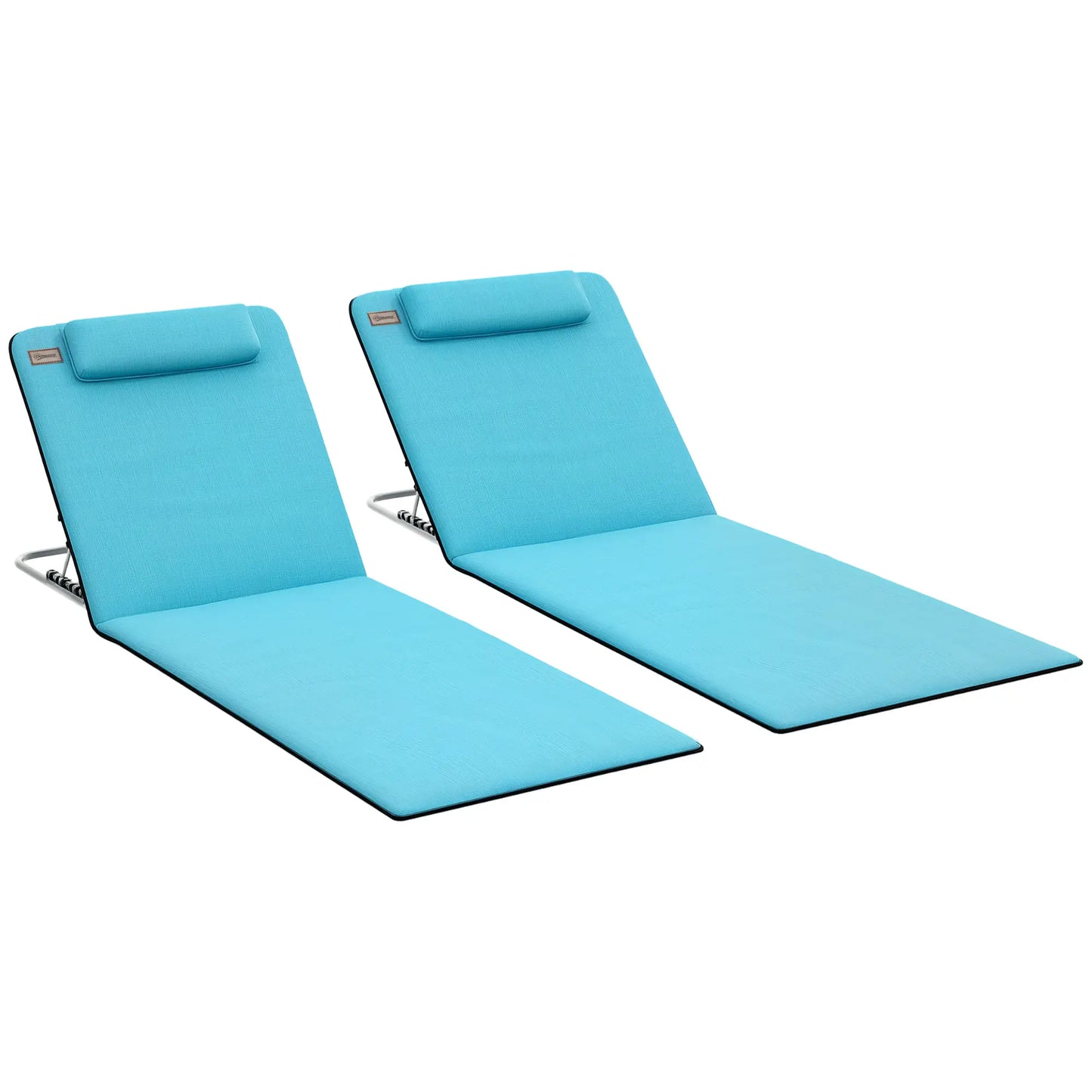 Beach Lounge Chair Set, 2 Pieces, Folding Chaise, Blue Beach Accessories at Gallery Canada